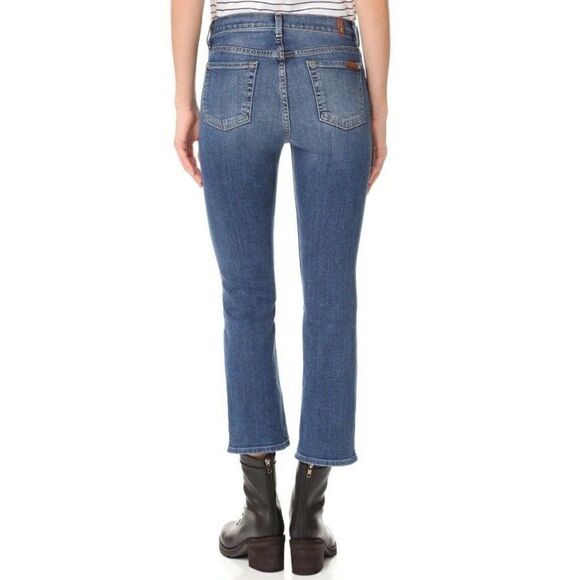 NWT SEVEN 7 FOR ALL MANKIND Sz 30 CROPPED BOOT PRECISION KICK FLARE JEANS  $199 - Picture 6 of 7